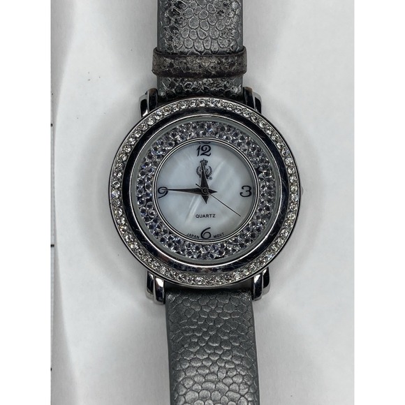 Premier Design Accessories - PREMIER DESIGN Silver Tone,Floating Crystals Wristwatch (TESTED Needs Battery)